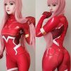 Zero Two Cosplay Costume Darling in the Franxx 02 Klaxosaur Princess 001 Zentai Halloween Bodysuit Catsuit - Darling In The FranXX Store