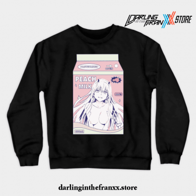 Darling Girl Peach Milk Crewneck Sweatshirt Black / S