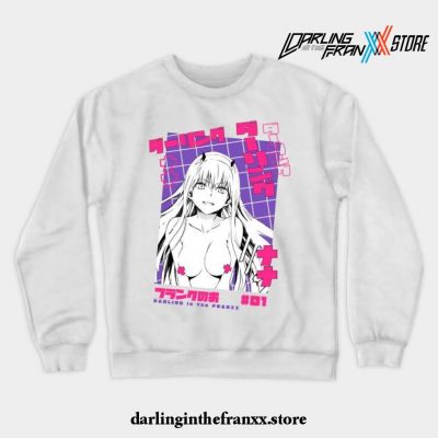 Darling In The Franxx Cute Girl Crewneck Sweatshirt White / S