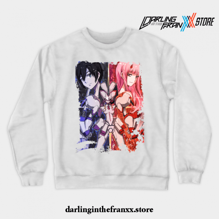 Darling In The Franxx Hiro X Zero Two Love Power Crewneck Sweatshirt White / S