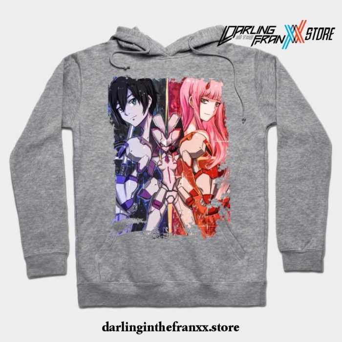 Darling In The Franxx Hiro X Zero Two Love Power Hoodie Gray / S