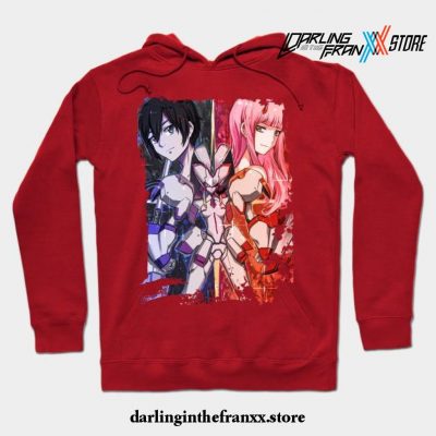 Darling In The Franxx Hiro X Zero Two Love Power Hoodie Red / S