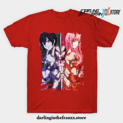 Darling In The Franxx Hiro X Zero Two Love Power T-Shirt Red / S