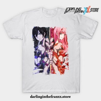 Darling In The Franxx Hiro X Zero Two Love Power T-Shirt White / S