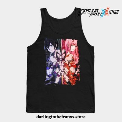 Darling In The Franxx Hiro X Zero Two Love Power Tank Top Black / S