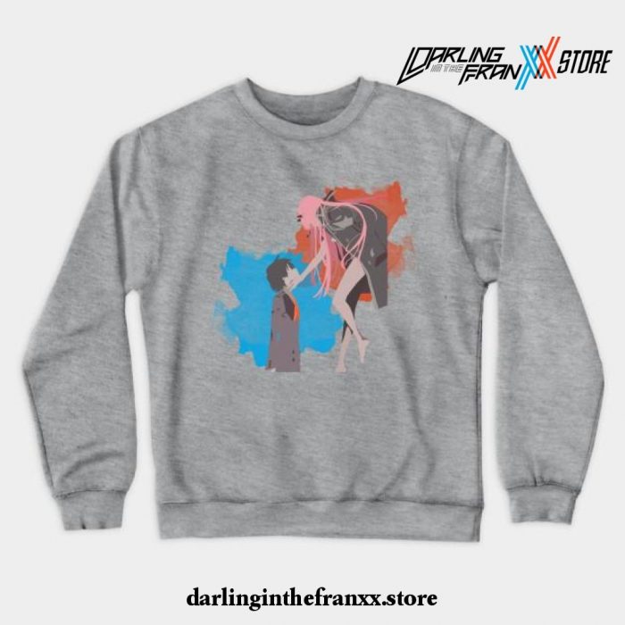 Darling In The Franxx Minimalist (Hiro And Zero Two) Crewneck Sweatshirt Red / S