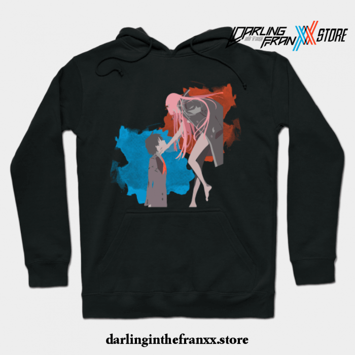 Darling In The Franxx Minimalist (Hiro And Zero Two) Hoodie Black / S