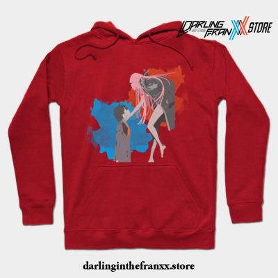 Darling In The Franxx Minimalist (Hiro And Zero Two) Hoodie Red / S