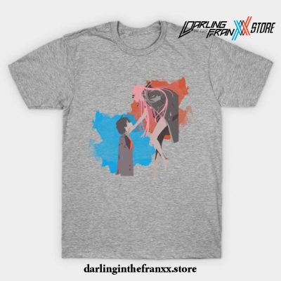 Darling In The Franxx Minimalist (Hiro And Zero Two) T-Shirt Gray / S