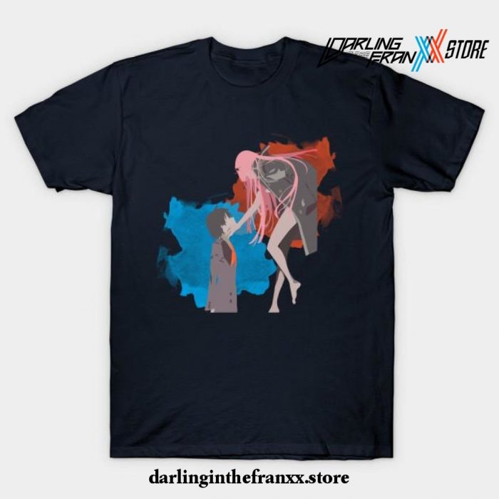Darling In The Franxx Minimalist (Hiro And Zero Two) T-Shirt Navy Blue / S