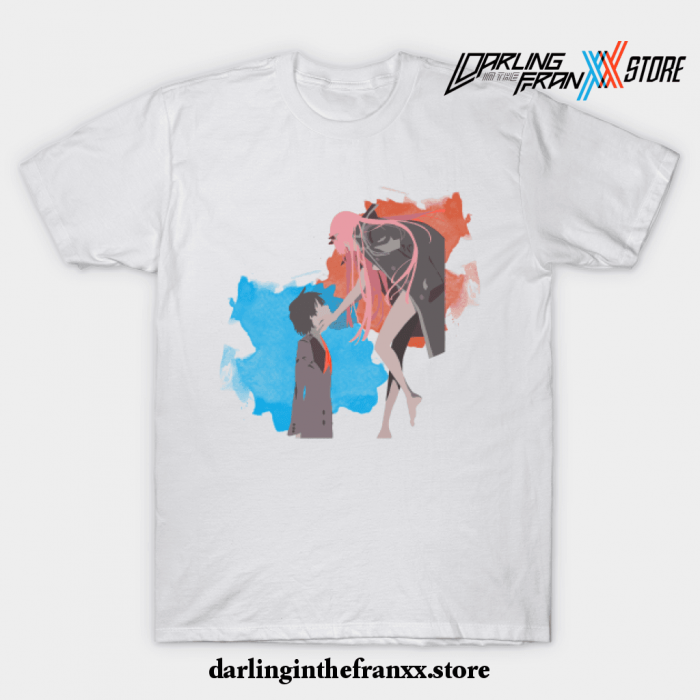 Darling In The Franxx Minimalist (Hiro And Zero Two) T-Shirt White / S