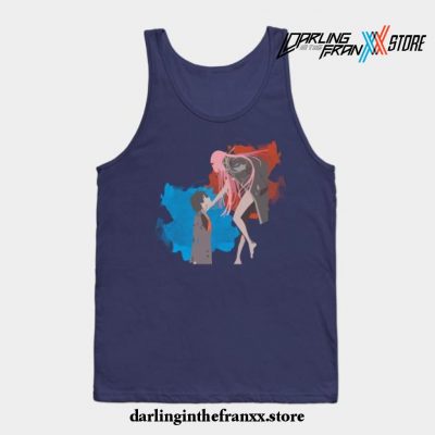 Darling In The Franxx Minimalist (Hiro And Zero Two) Tank Top Navy Blue / S