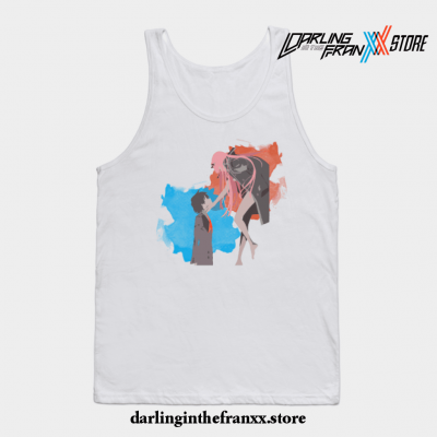 Darling In The Franxx Minimalist (Hiro And Zero Two) Tank Top White / S