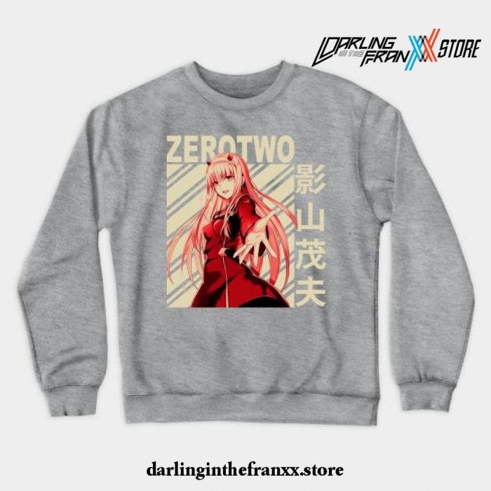 Darling In The Franxx Zero Two Crewneck Sweatshirt Gray / S