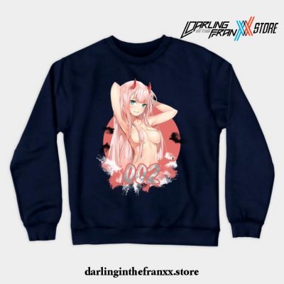 Darling In The Franxx Zero Two - Hi Darling ! Crewneck Sweatshirt Navy Blue / S