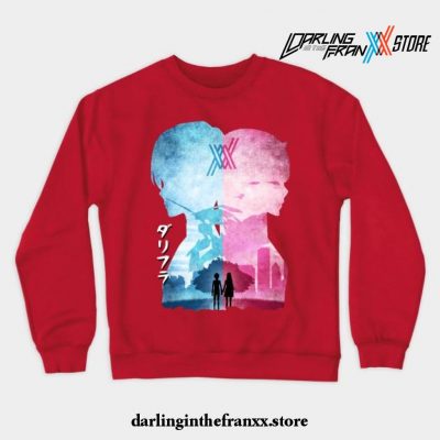 Minimalist Silhouette Hiro _ Zero Two Crewneck Sweatshirt Red / S