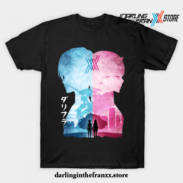 Minimalist Silhouette Hiro _ Zero Two T-Shirt Black / S