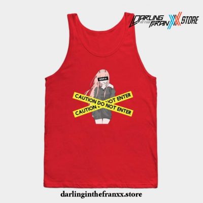 Zero Two Caution Do Not Enter Tank Top Red / S