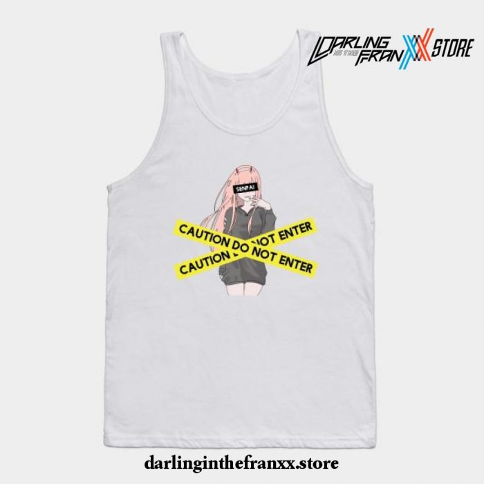 Zero Two Caution Do Not Enter Tank Top White / S