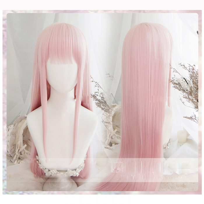 Anime DARLING in the FRANXX 02 Cosplay Wigs Zero Two Wigs 100cm Long Pink Synthetic Hair 1 - Darling In The FranXX Store