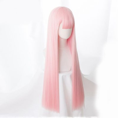 Anime DARLING in the FRANXX 02 Cosplay Wigs Zero Two Wigs 100cm Long Pink Synthetic Hair 3 - Darling In The FranXX Store
