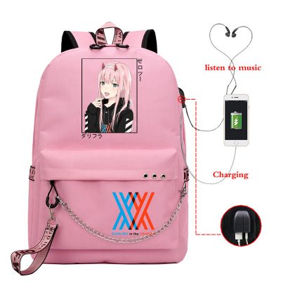 Anime Darling In The Franxx Zero Two School Backpack Bag Usb Charging Harajuku Casual Anime Graphic 2 - Darling In The FranXX Store