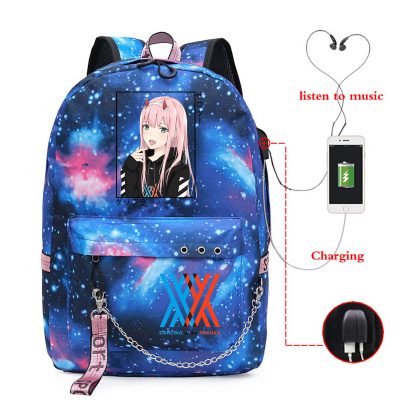Anime Darling In The Franxx Zero Two School Backpack Bag Usb Charging Harajuku Casual Anime Graphic 3 - Darling In The FranXX Store