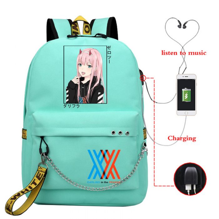 Anime Darling In The Franxx Zero Two School Backpack Bag Usb Charging Harajuku Casual Anime Graphic 4 - Darling In The FranXX Store