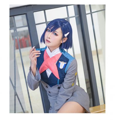 DARLING in the FRANXX 015 Cosplay Wigs Ichigo Wigs 24cm Short Blue Synthetic Hair Perucas Cosplay 3 - Darling In The FranXX Store