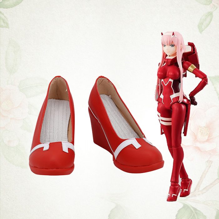 Game Anime Cosplay Boots Darling In The Franxx Zero Two Code 002 Red High Heel Shoes 3 - Darling In The FranXX Store