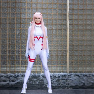 Halloween Adults Kids White Zero Two 02 Suit DARLING in the FRANXX Cosplay Costume Zentai Bodysuit - Darling In The FranXX Store