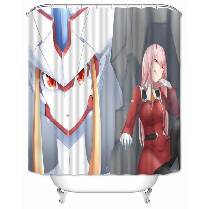 Musife Custom Darling in the FRANXX Shower Curtain Waterproof Polyester Fabric Bathroom With Hooks DIY Home 2 - Darling In The FranXX Store
