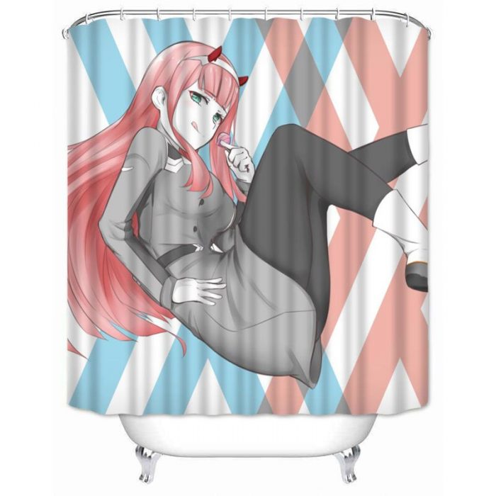 Musife Custom Darling in the FRANXX Shower Curtain Waterproof Polyester Fabric Bathroom With Hooks DIY Home 3 - Darling In The FranXX Store