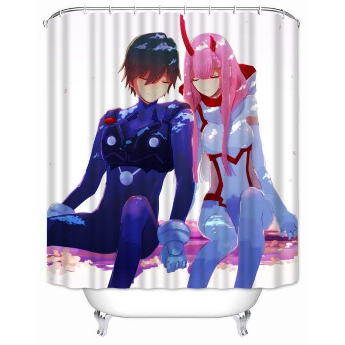 Musife Custom Darling in the FRANXX Shower Curtain Waterproof Polyester Fabric Bathroom With Hooks DIY Home 6 - Darling In The FranXX Store