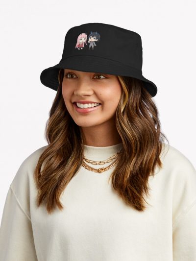 Zero Two And Hiro | Darling In The Franxx Bucket Hat Official Cow Anime Merch