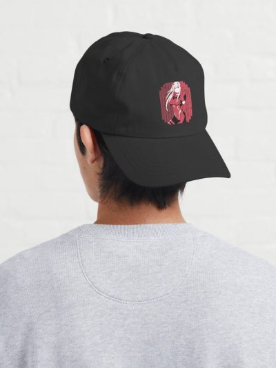 Zero Two Red  Darling In The Franxx Anime T- Tshirt Cap Official Cow Anime Merch