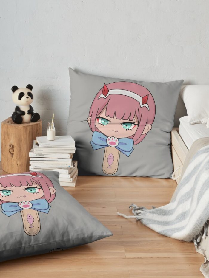 Zero Two Throw Pillow Official Cow Anime Merch