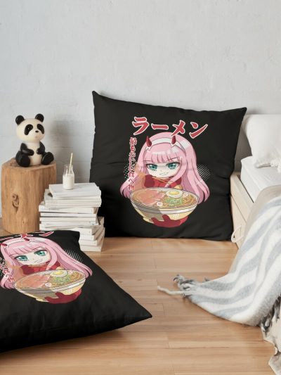 Ramen Darling In The Franxx Chibi Throw Pillow Official Cow Anime Merch
