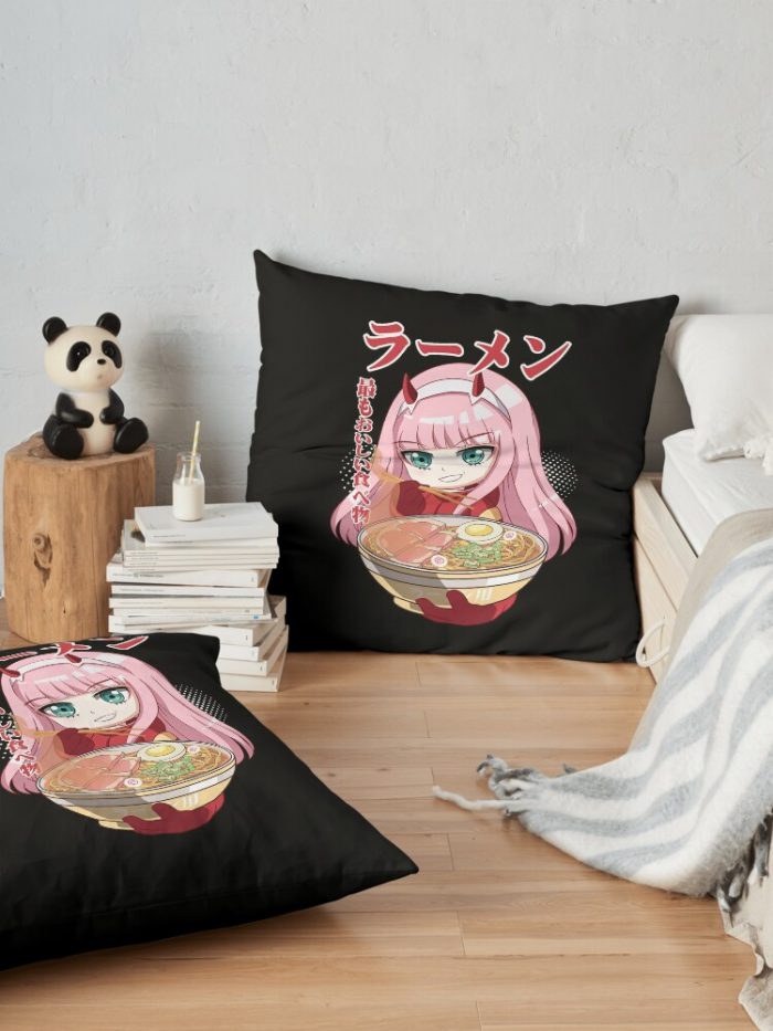 Ramen Darling In The Franxx Chibi Throw Pillow Official Cow Anime Merch