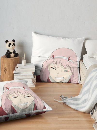 Darling In The Franxx Zero Two Throw Pillow Official Cow Anime Merch