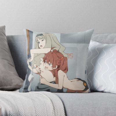 Kokoro And Miku - Darling In The Franxx. Throw Pillow Official Cow Anime Merch