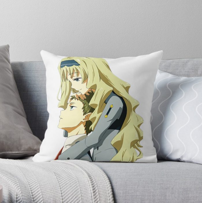 Kokoro Darling In The Franxx Present Throw Pillow Official Cow Anime Merch