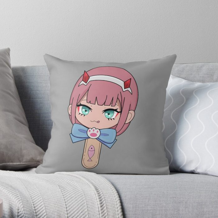 Zero Two Throw Pillow Official Cow Anime Merch