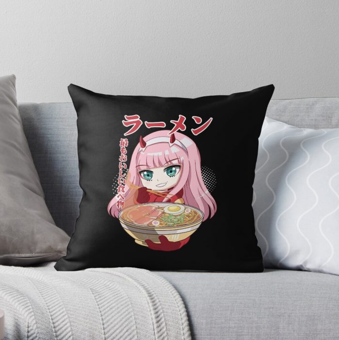 Ramen Darling In The Franxx Chibi Throw Pillow Official Cow Anime Merch